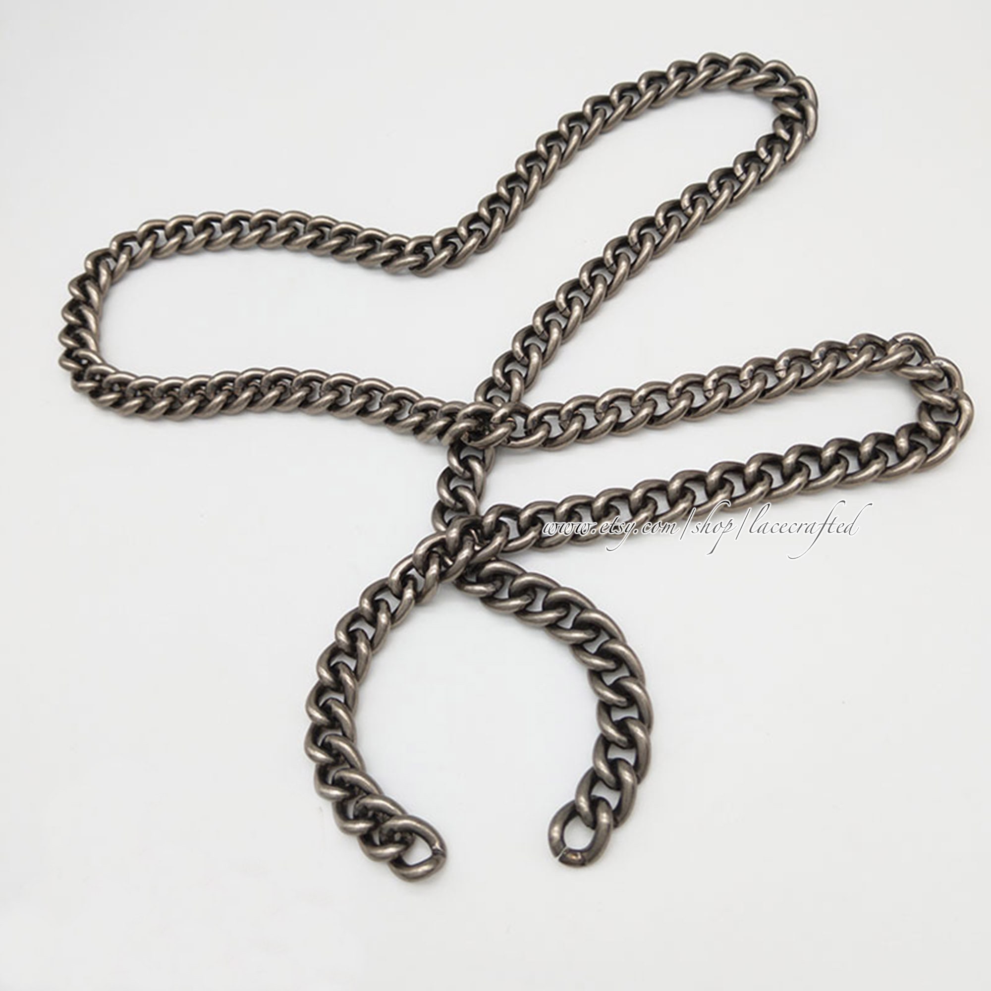 Louis Vuitton Silver Monogram Chain Link Bracelet Silvery Metal