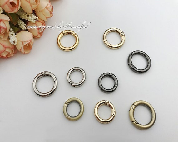 10 pcs diameter) Light Golden Silvery round spring gate ring  spring ring clasp snap ring screw spring ring bag hardware