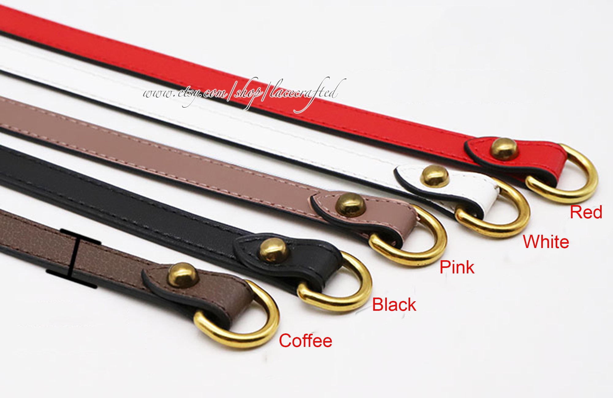 1 Pc 130x1.5cm Black Pink Coffee Red PU Leather With Vintage