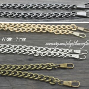 1pc 120cm Length DIY 7mm Width Smooth Chains Purse Handles Chains handbag Straps Frame Chains Shoulder Bag Chain links Diy snap hook