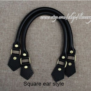 1 Paar 42cm 58cm Länge aus echtem Leder Taschengriff Schultertasche Griffe Geldbörse Griff Schwarz Quadrat für Tote Handtasche Münze Kupplung Kreuz Körper