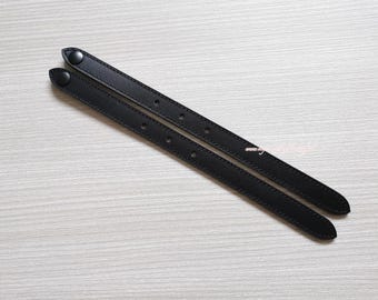 1 pair Black Genuine Leather Strap handle For Christopher Backpack