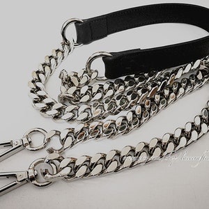 1 pc 120x2.0cm Black Genuine Leather Strap Belt Silver Chain Replacement Real leather Bag Purse Strap Cross body Replace strap