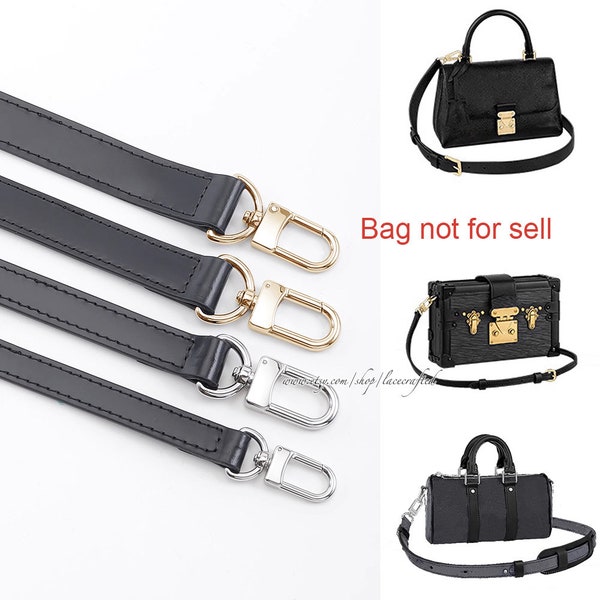 1 pc 120cm/47" length Black Adjustable Genuine Leather Speedy Replace Strap Alma bb Damier Graphite Stamps L