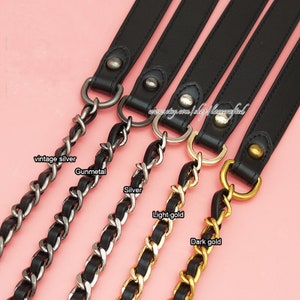 1pc 10mm Ancho cuero metal cadena correa correa cuero cartera correa bolso correa bolso correa bolso correa para correa de reemplazo C