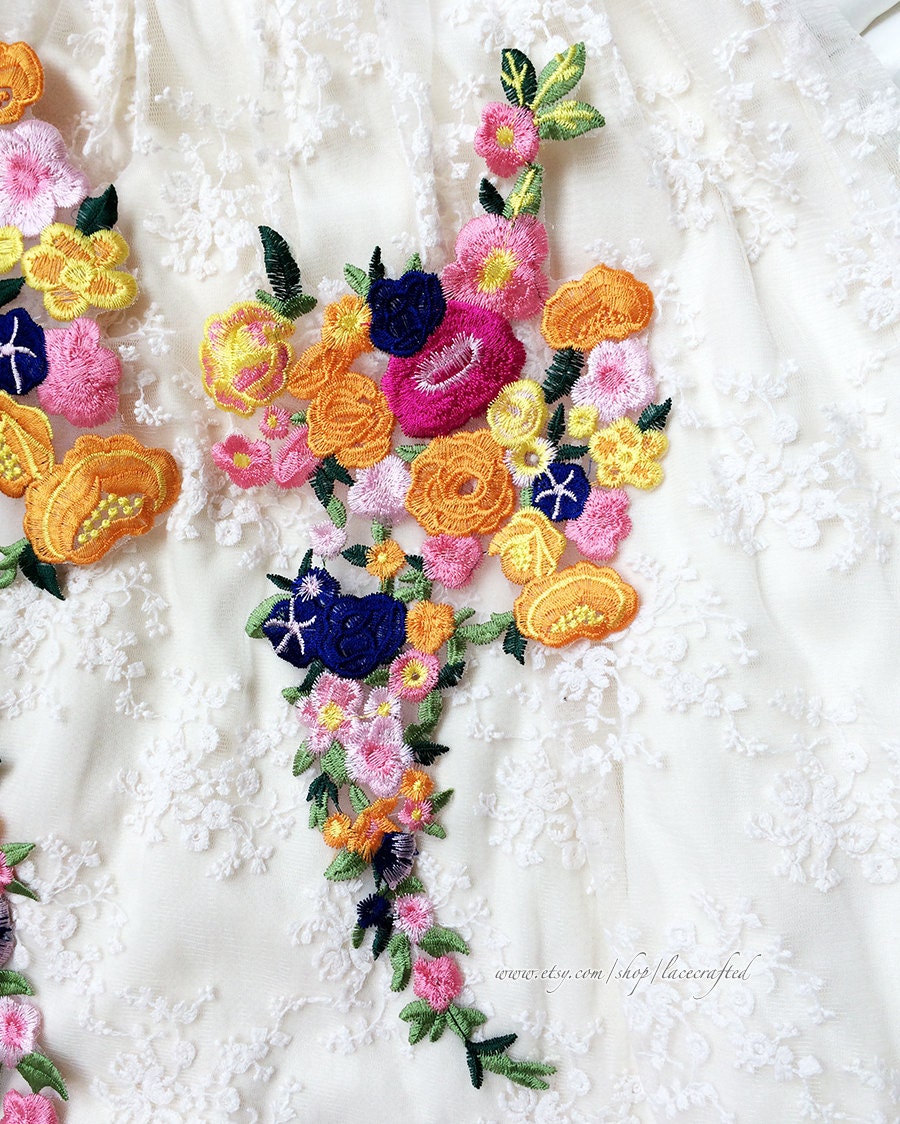 Shabby Chic Rose Flower Applique Rosy Golden Rose Vine Etsy