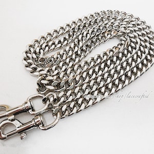 1 pc 8mm Width Silver Chain Strap Handle Replacement Bag Purse Strap Cross body Replace strap
