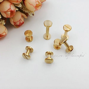 10 Sets 5mm 6mm 7mm 8mm 12mm 15mm 20mm Beutel Kupfer Schrauben Nieten Chicago Schraube / Concho Schraube