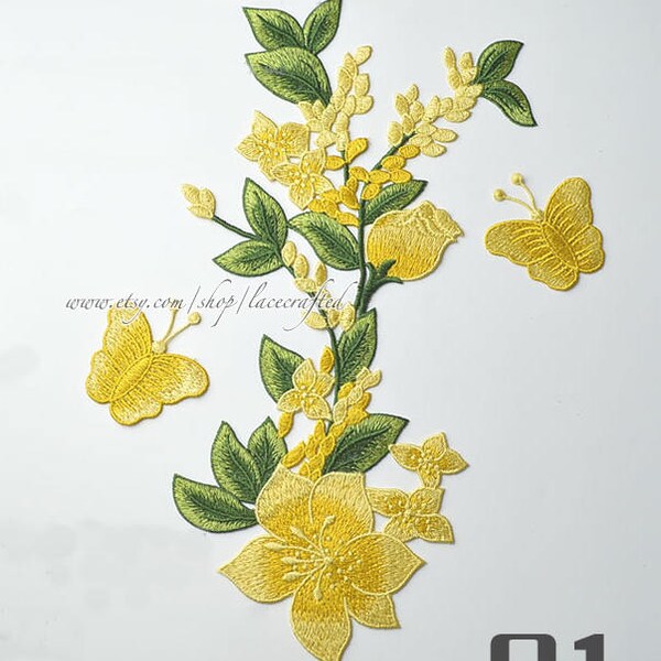 Yellow Applique Etsy