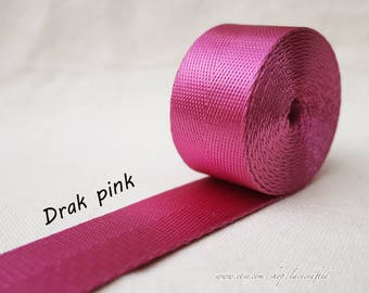5meter 1.5 inch/38mm width Dark pink Nylon webbing colorfully key fob webbing bag strap purse strap Nylon Belt Handle