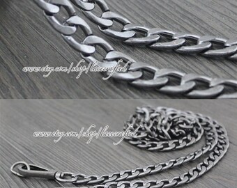 1pc 100cm-120cm DIY Top Gunmetal 11mm Width Flat Chains Purse Handles  Chains handbag Straps , Shoulder Strap Chain links Diy snap hook