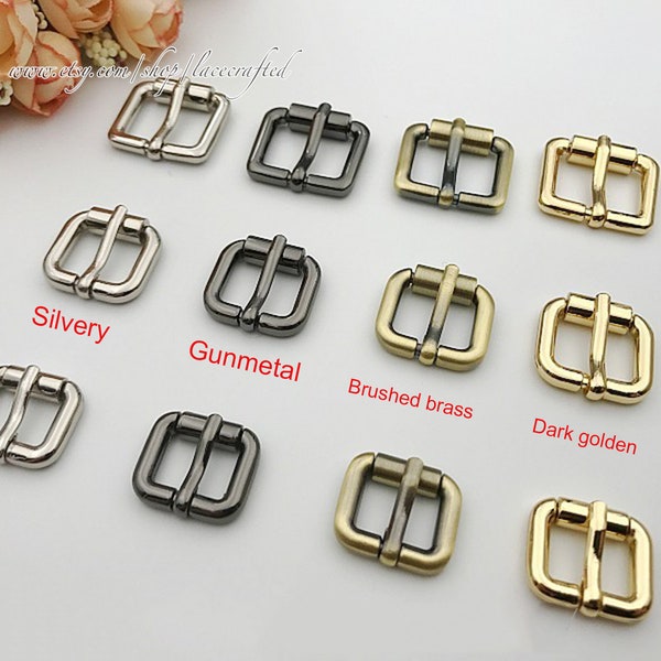 10pcs 1.3cm 1.6cm 1.9cm Silvery Dark Golden Brushed ceinture en laiton pin réglable boucle boucle boucle boucle boucle boucle boucle Sac Sac Hardware