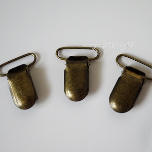 100 Bronze 25mm( 1 inch) Round Head Metal Pacifier Clips Buckles suspender clips Bib Holder