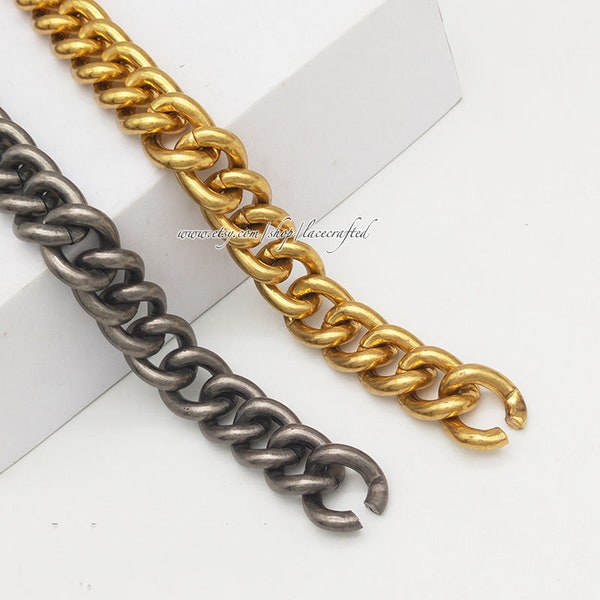 1 pc 16mm Width Vintage Golden Silver Gunmetal Chain Replacement Chain Bag Purse Strap Cross body Replace Chain strap C