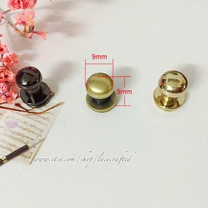 10 Sets 9mm Bronze Brushed Brass golden Silvery Gunmetal attachment screws Ball Head Screwback Studs Chicago nipple screws