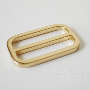 10pcs 1 1.25 1.5 inch Golden leather strap adjuster Slide Buckle Tri-Glide bar slider adjustable buckle rectangle sliders belt adjuster