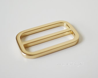 10pcs 1 1.25 1.5 inch Golden leather strap adjuster Slide Buckle Tri-Glide bar slider adjustable buckle rectangle sliders belt adjuster