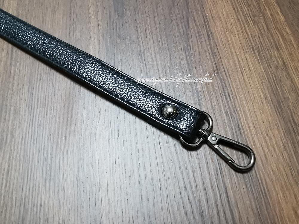 1 Pc Black Removable Leather Handle Purse Replacement Handle PU Leather ...
