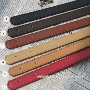 1 Paar PU-Ledertasche Gurtmaterial, 0,7 Zoll Dicke Leder Schulter 21,7 Zoll Heftgriffe Niet Punch Hole 7 Farbe