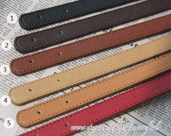 1 pair PU Leather bag Strap Material, 0.7inch Thick  Leather Shoulder  21.7 inches Stitching Handles rivet Punch Hole 7 color
