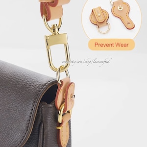 1 par de extensores de cuero Vachetta, Protector de Hardware, billetera en cadena, funda protectora para bolsa de hiedra, hebilla para evitar el desgaste, protección contra la abrasión