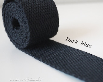 5 meter 30mm width Dark blue Polyester Cotton webbing strap key fob strap bag strap purse strap Thick Canvas Cotton Belt Handle