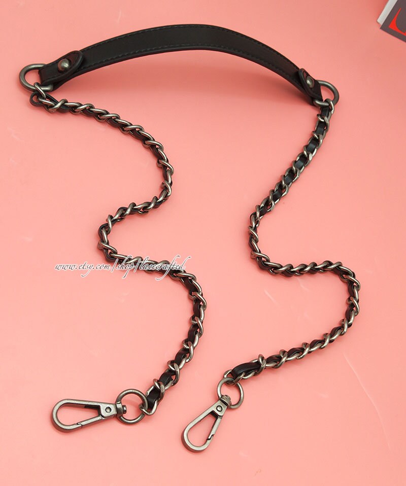 1pc 10mm Width leather metal chain strap leather strap purse Etsy
