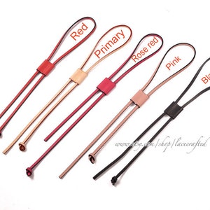 1 pc Primary Pink Red Black Genuine Leather Drawstring String Slide Keeper Bucket Bag Noe NM Noe BB Replacement Strap