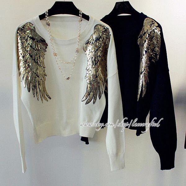 1 Pair Golden Silvery Sequins Wings Golden feathers the wings of an angel Applique Embroidery Appliques Iron On Patch, Costume Design