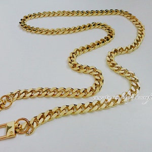 1 pc 8mm Width Golden Chain Strap Handle Replacement Bag Purse Strap Cross body Replace strap