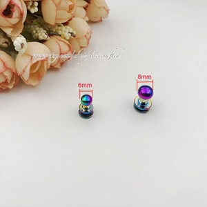 10 Sets 6mm 8mm Colorful attachment screws Ball Head Screwback Studs Chicago nipple screws