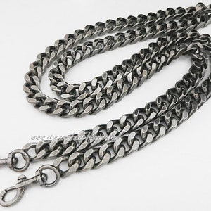 1 Stk. Silber/Gunmetal Kettengurt Henkel Ersatztasche Geldbörse Gurt Cross Body Bügel ersetzen