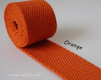 5 meter 30mm width Orange Polyester Cotton webbing strap Canvas Webbing key fobs bag strap purse strap Thick Canvas Cotton Belt Handle