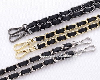 1pc 11mm Width leather metal chain strap leather strap purse strap bag strap handbag strap replacement strap