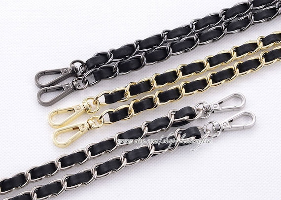 1pc 11mm Width Leather Metal Chain Strap Leather Strap Purse Strap Bag  Strap Handbag Strap Replacement Strap 