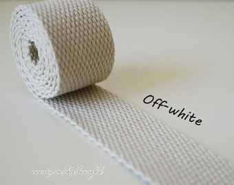 5 meter 30mm width Off-white Polyester Cotton webbing strap Canvas Webbing key fobs bag strap purse strap Thick Canvas Cotton Belt Handle