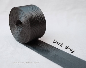 5meter 1.5 inch/38mm width Dark gray Nylon webbing colorfully key fob webbing bag strap purse strap Nylon Belt Handle
