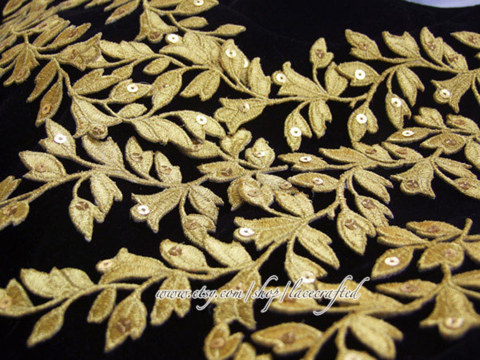 Gold Leaf Applique Patch Trim Scrapbooking Clothing Bridal Etsy