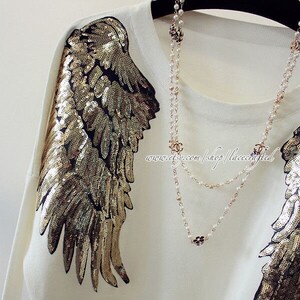 1 Pair Golden Silvery Sequins Wings Golden Feathers the Wings - Etsy