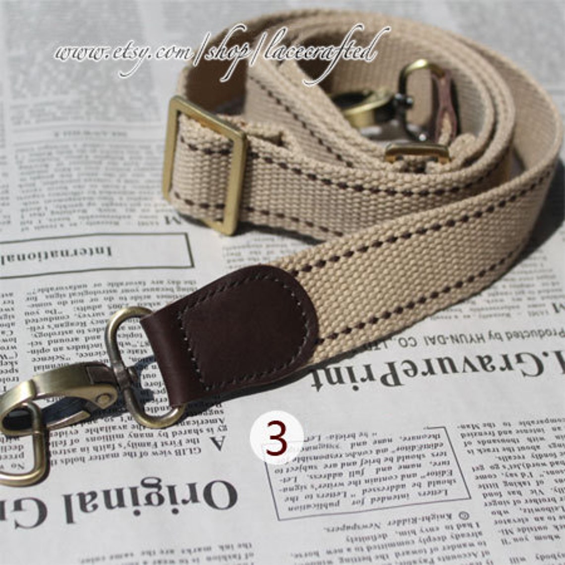 1Pc Adjustable khaki Webbing real leather Top Shoulder bag Etsy