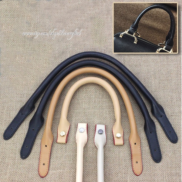 1 pair Black Coffee Dark blue Light gray Beige Apricot Speedy Removable Purse Replacement handle PU Leather Bag Handles With Screw