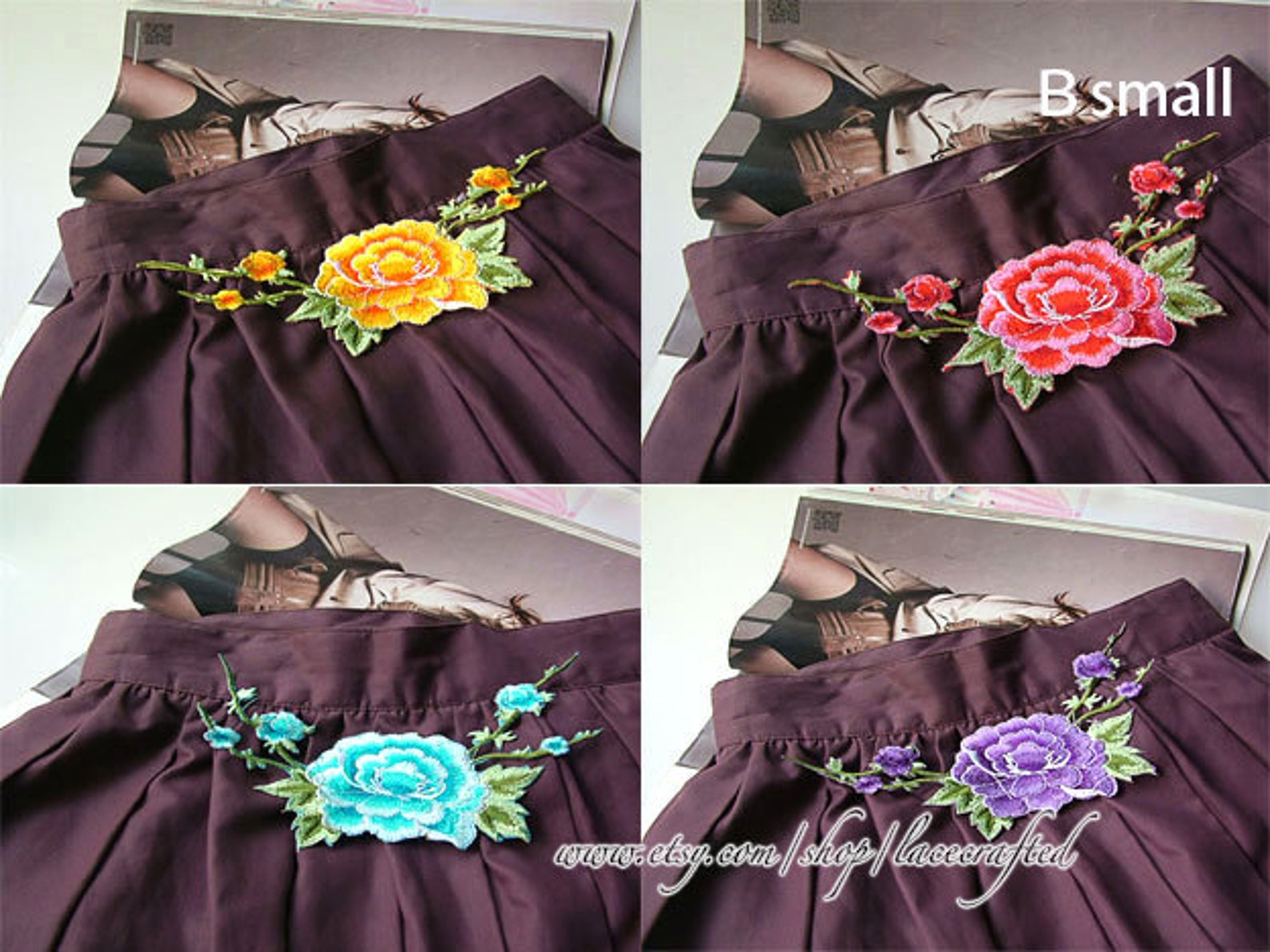 Embroidered Patches, Embroidered Stickers, 1PCS Large Peony Flower Blossom Embroidery Patch Iron On Appliques Chinese For Clothing Large Sew On