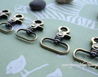 4pcs Brushed brass metal snap hooks purse clasps swivel hooks swivel clasp lobster hook for bag purse tote coin shoulder clutch making