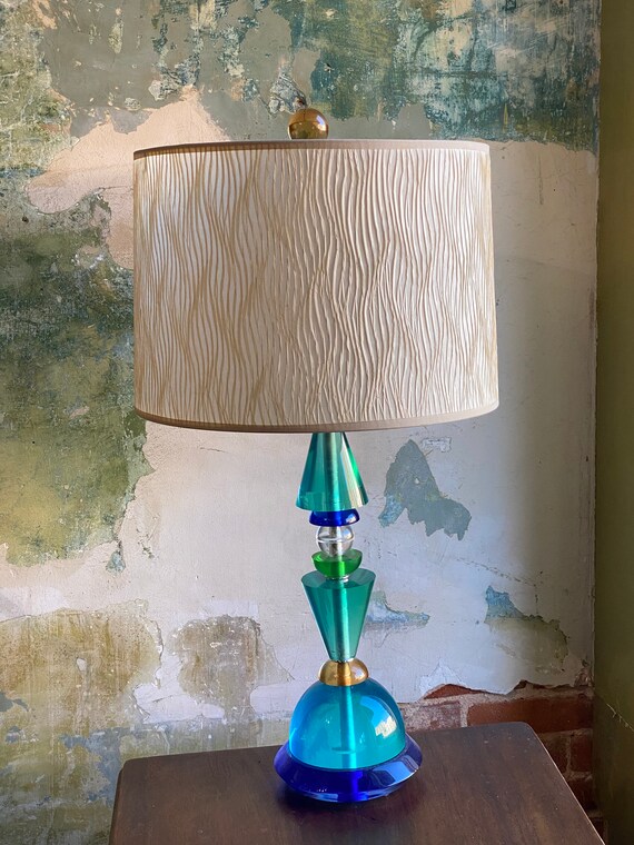 Vintage Van Teal Stacked Lucite Lamp - Etsy