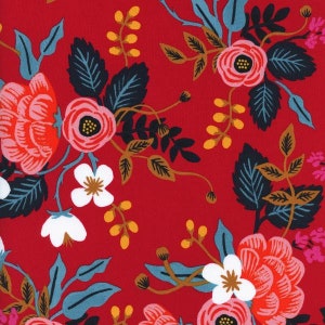 Rifle Paper Rayon - viscose print from Cotton and Steel - red