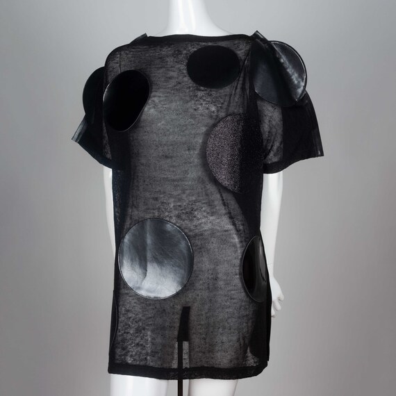 Junya Watanabe CDG Sheer Black Linen Dress With Circles - Etsy