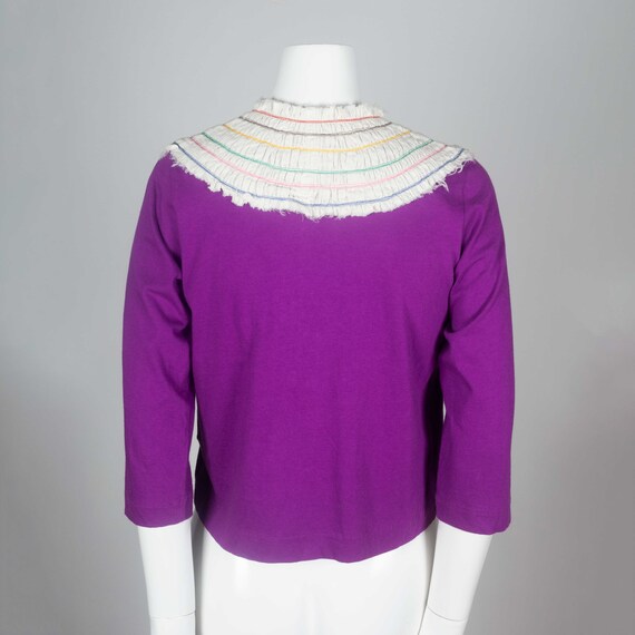 Comme des Garçons Purple Cardigan with White Coll… - image 7