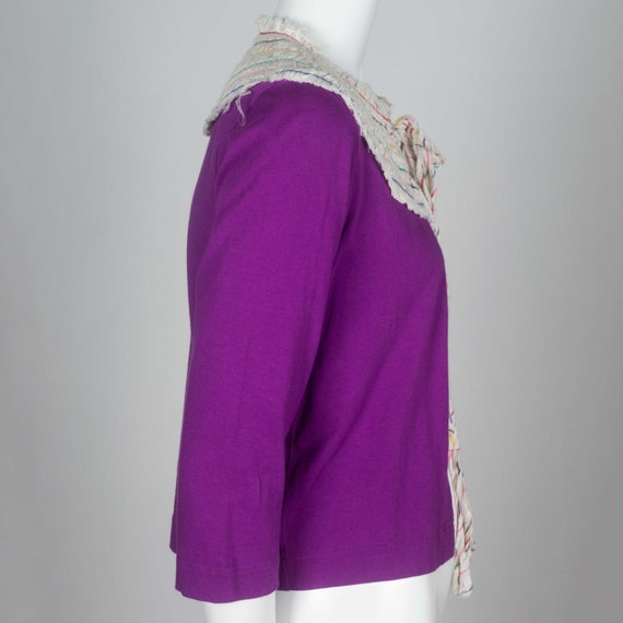 Comme des Garçons Purple Cardigan with White Coll… - image 5