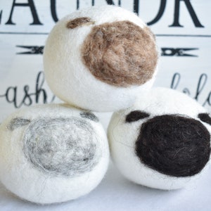 Palline per asciugatrice, confezione da 3 XL, completamente naturali, Cottagecore Sheep, Lavanda, Menta o Inodore