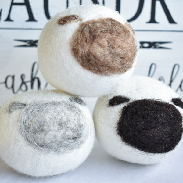 Dryer Balls 3 Pack XL All Natural Cottagecore Sheep, Lavender Mint or Unscented